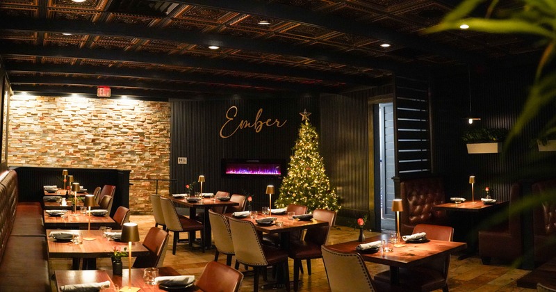 Interior, wide view, dining area