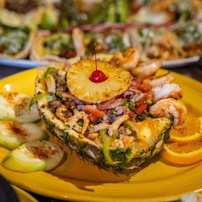 Pineapple shrimp bowl.