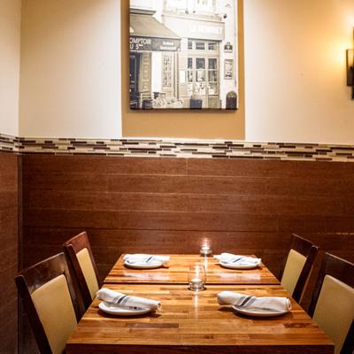 View at table set for dining.