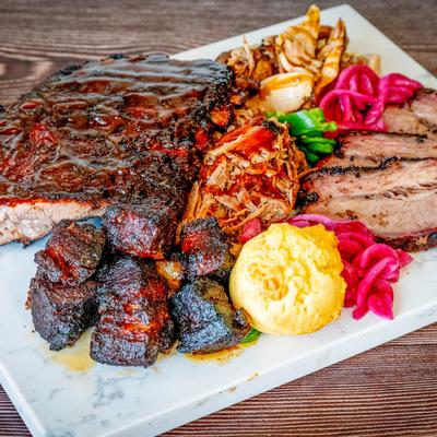 Smoked meat platter.