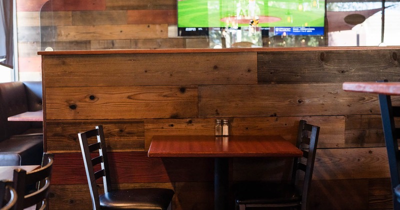 Interior, wooden table and chairs