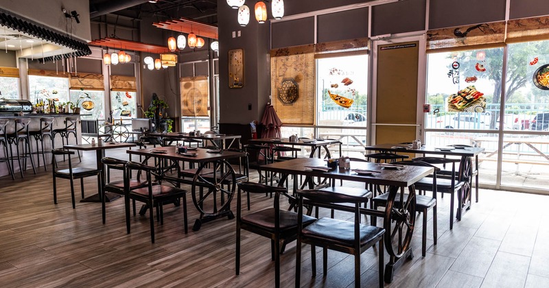 Interior, tables with chairs