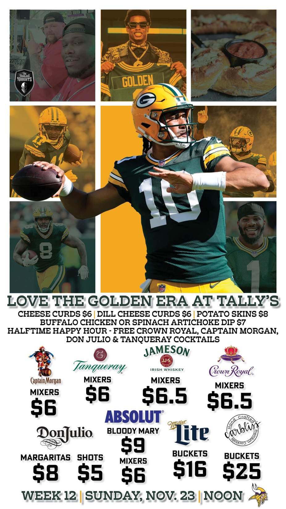 GREEN BAY PACKERS FOOTBALL | HALFTIME HAPPY HOUR - FREE CROWN ROYAL, CAPTAIN MORGAN, DON JULIO & TANQUERAY COCKTAILS event photo