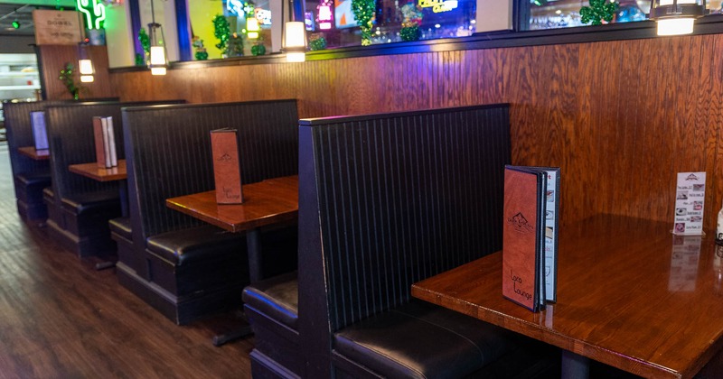 Interior, inline dining booths