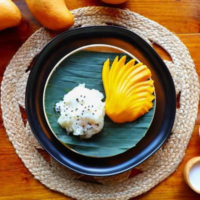 Decorated fruit and rice