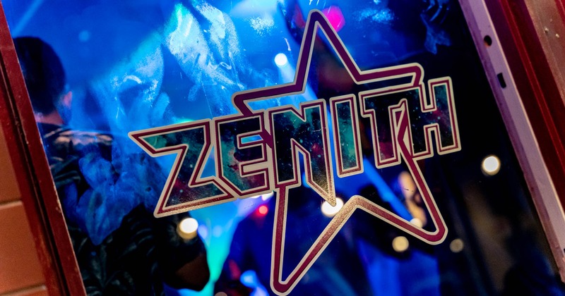 Exterior, Zenith logo sign on a window