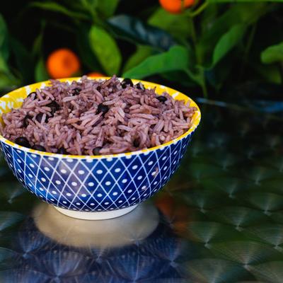 bowl of purple rice