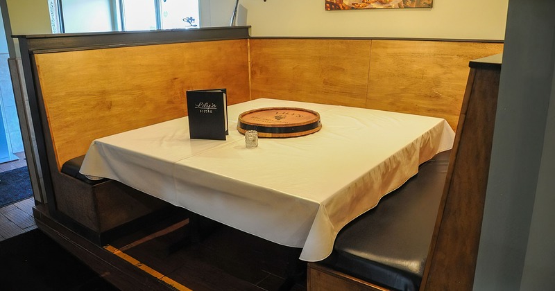 Interior, private booth seating