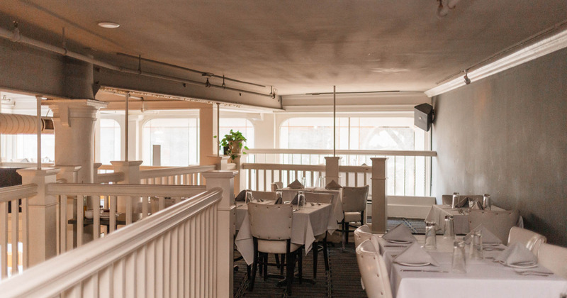 Upstairs interior, dining tables