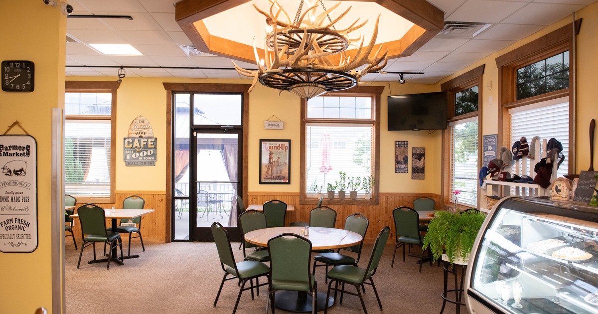 Interior, dining area with tables and chairs