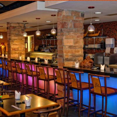 The serving counter.