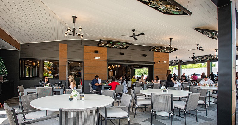 Covered outdoor dining area