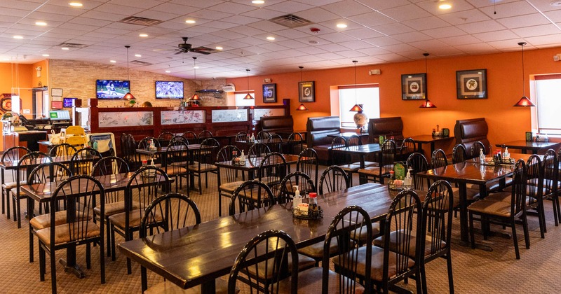 Dining area ready for guests