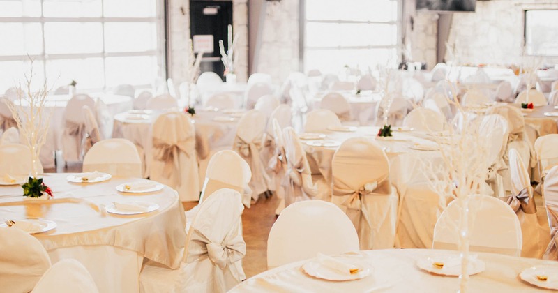 Interior, set tables ready for guests