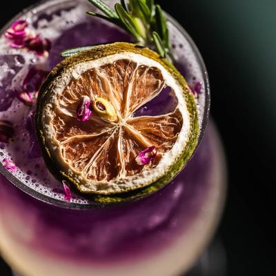Purple Love cocktail, close-up.