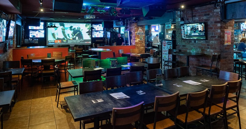 Interior, tables and seating