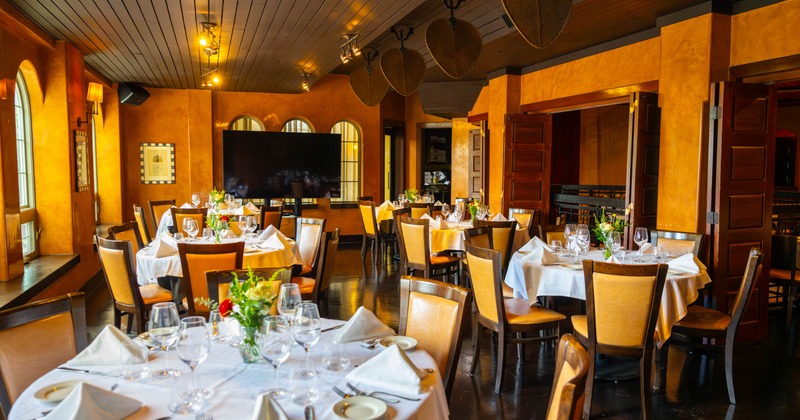 Dining area with round tables