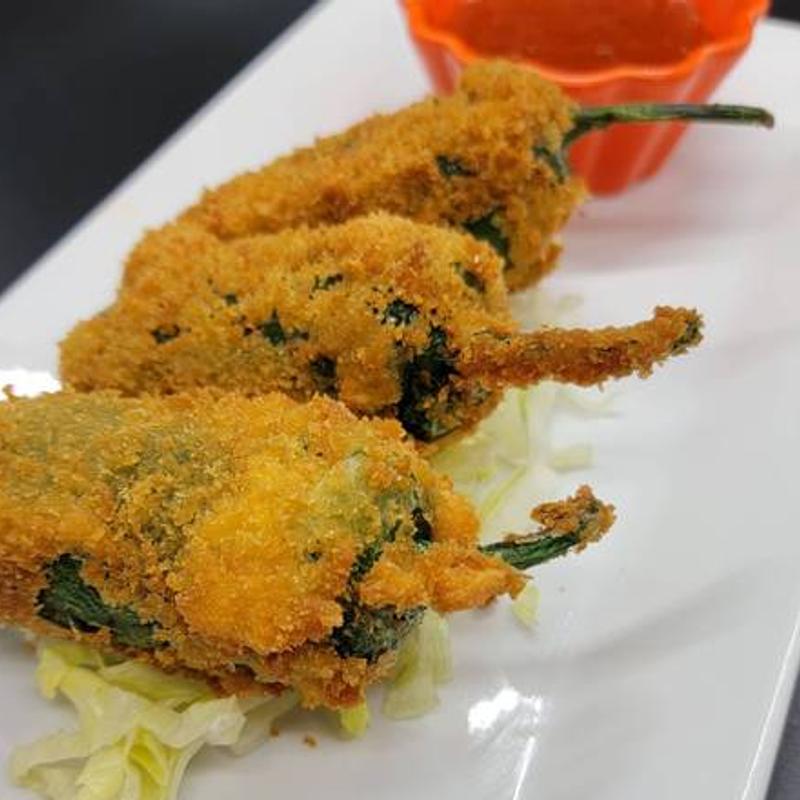 3 Fresh Hand Battered Vegan Jalapeños Poppers photo