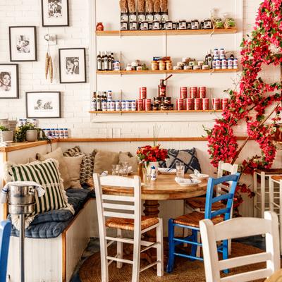 Interior, diner table.