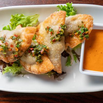 Lamb Empanadas, angled view