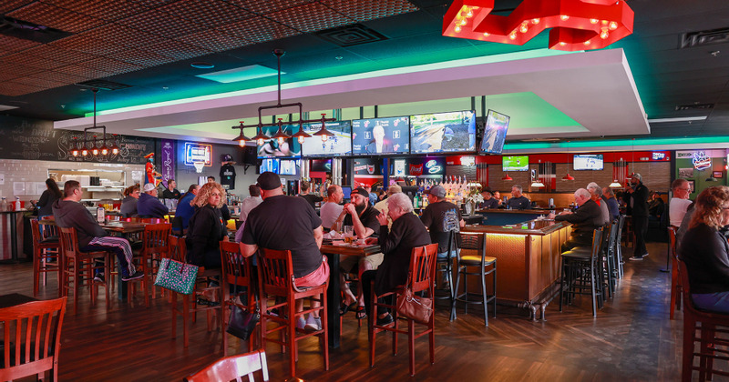 Interior, guests enjoying drinks