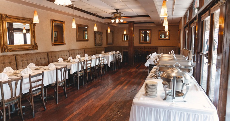 Interior, wide view of dining area