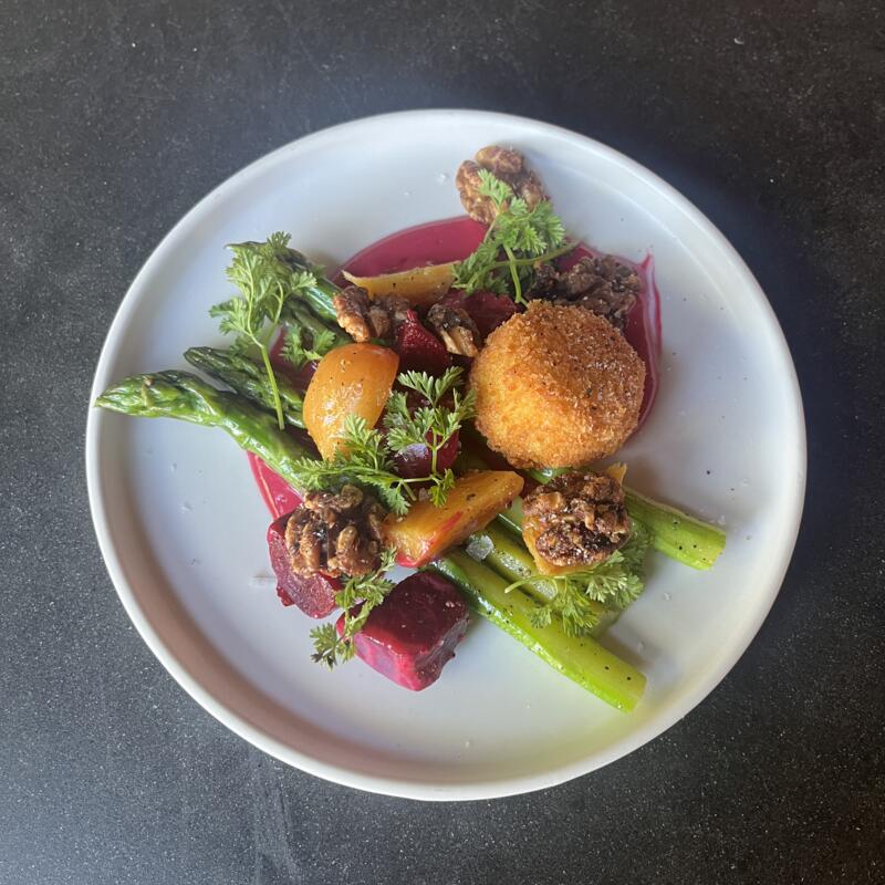 Asparagus & Fried Goat Cheese photo