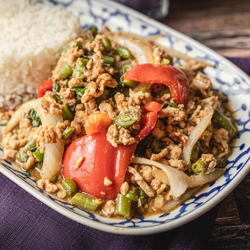 Ground Chicken Basil with Fried Eggs (Krapowgai-Kaidao) photo