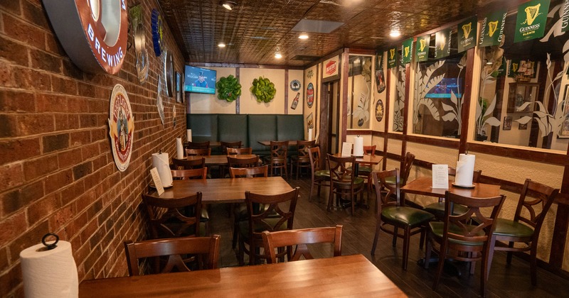 Interior, tables and chairs ready for guests