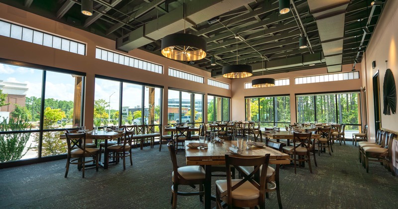 Interior, tables and chairs