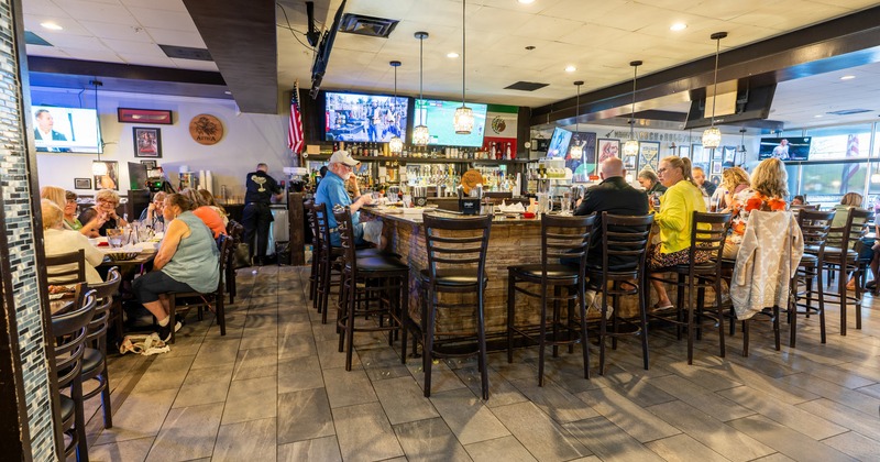 Interior, bar and seating area