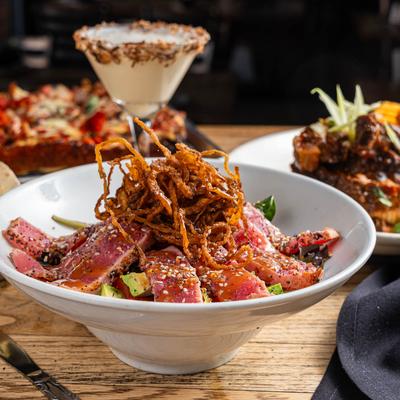 Pan seared tuna salad.