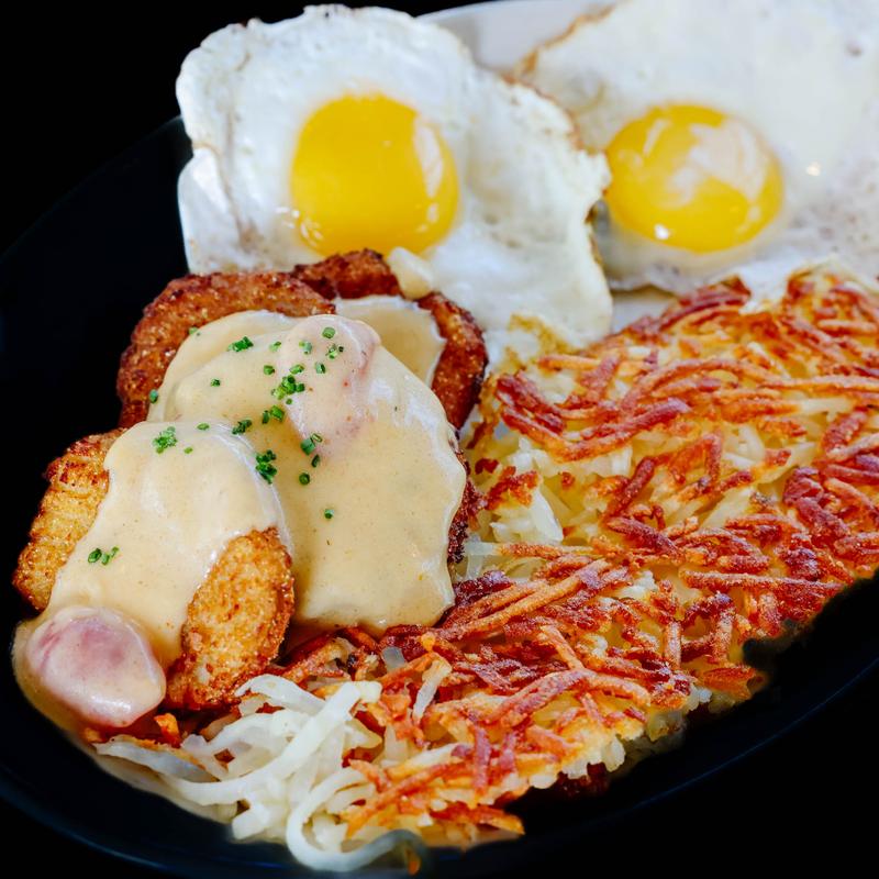 menu item 3 of 26, Fried Green Tomatoes & Eggs* (When Available)