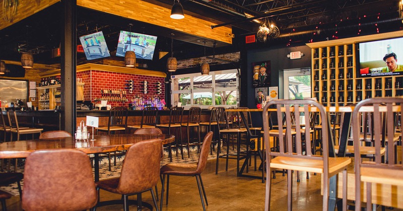 Interior, bar and seating area