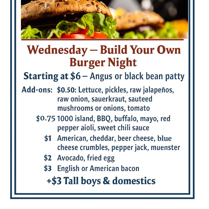 Build Your Own Burger Night photo