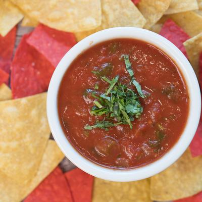 Salsa and chips.