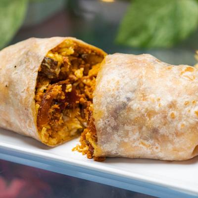 Chorizo, egg, cheese, potato, salsa.