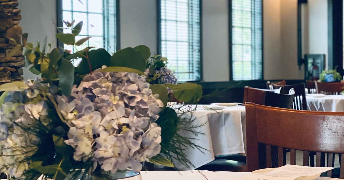 Tables with flowers
