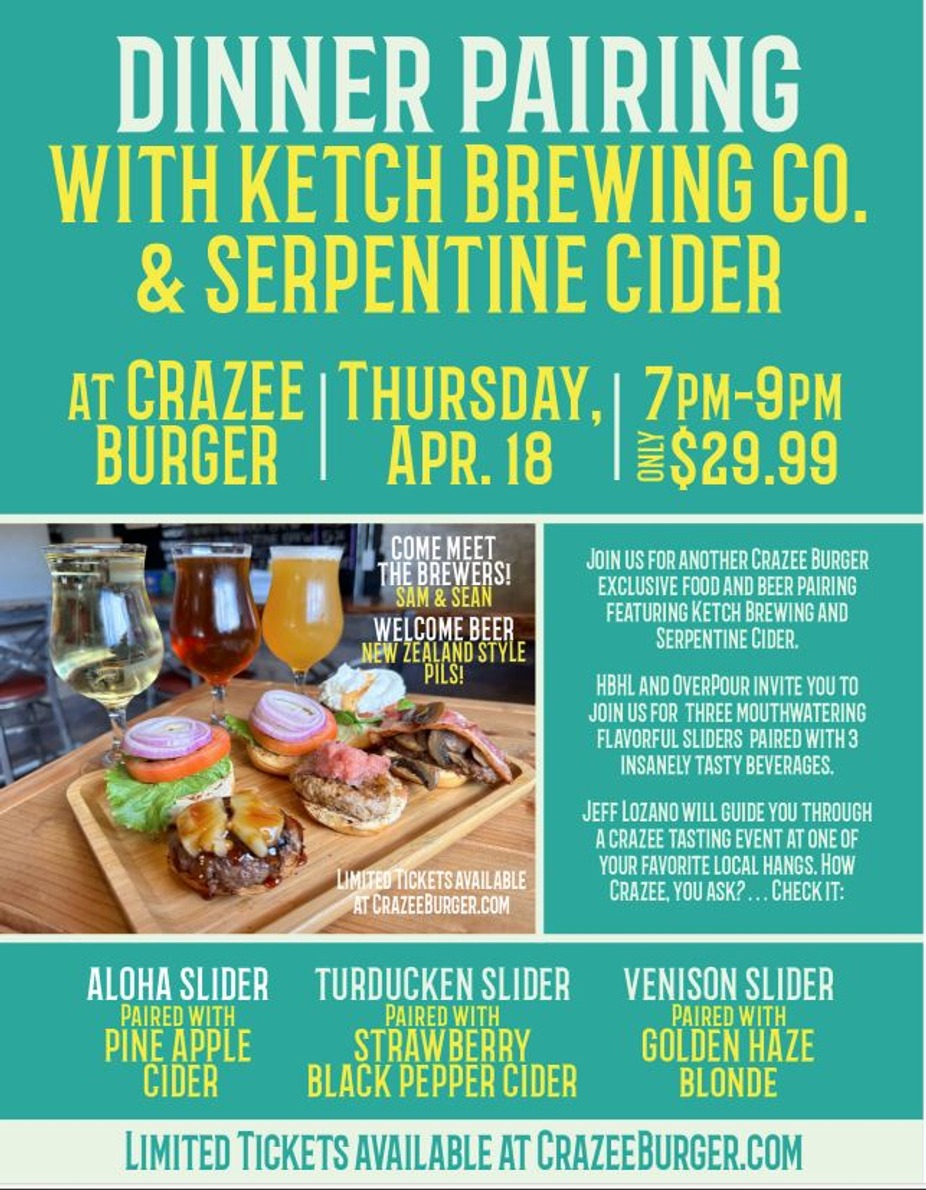 DINNER PAIRING WITH KETCH BREWING CO. & SERPERTINE CIDER event photo