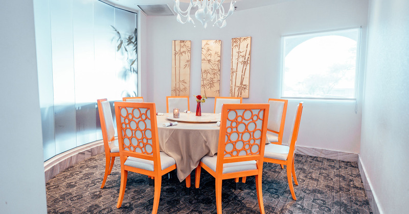 Interior, table ready for guests