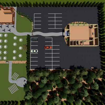 Map of the restaurant and exterior - coloured