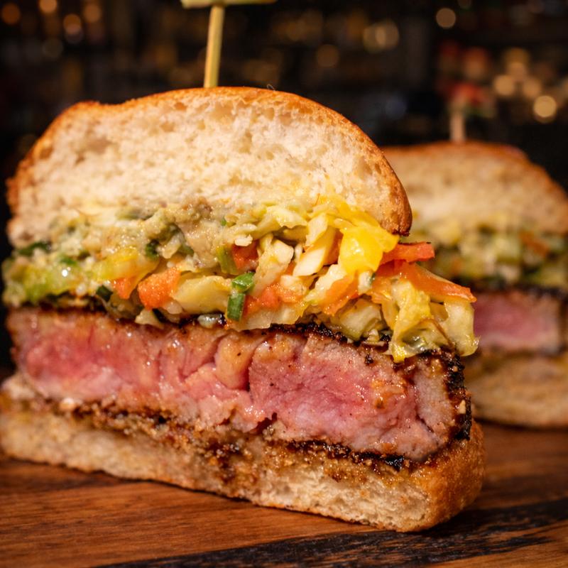 menu item 36 of 38, Pacific Coast Tuna Burger — Dirty Style