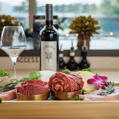 Food and drink on the table photo