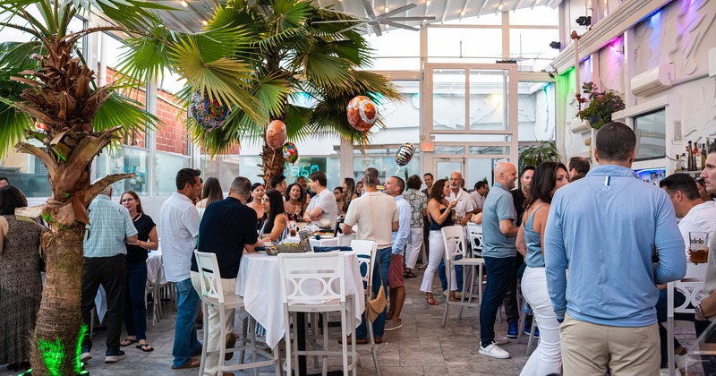 Private party organized on the covered patio