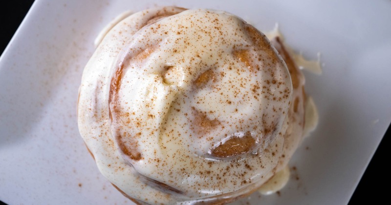 Cinnamon roll with white frosting