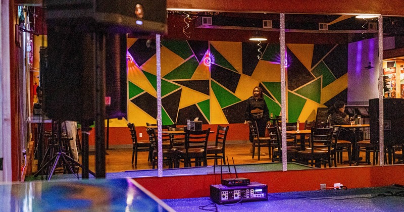 Seating area and performance area