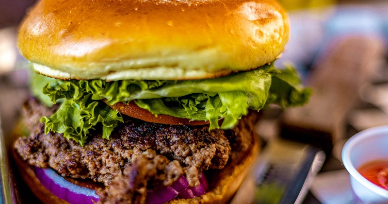 Hamburger, close-up shot