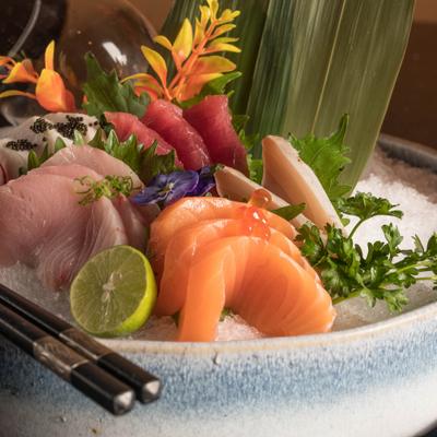 Sashimi Dinner, closeup.