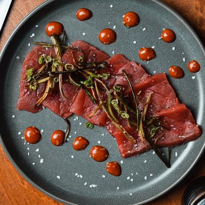 Tuna carpaccio.