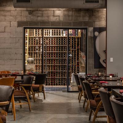 The interior of the restaurant.